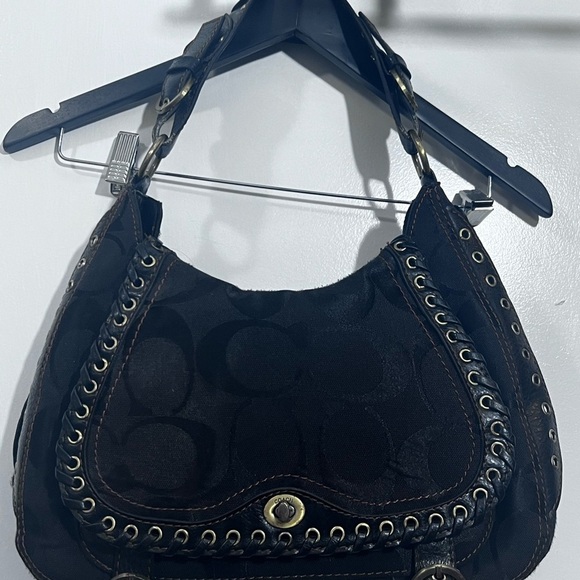 Coach limited edition brown Shoulder Bag with Decorative Metal Details - Picture 3 of 17